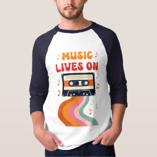Camisa De Cinta Retro Cassette - La Música Vive En