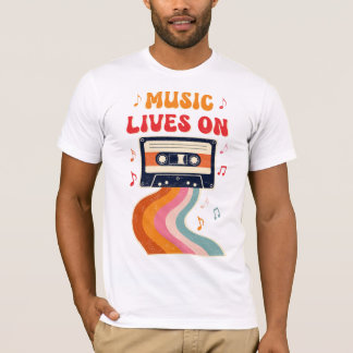 Camisa De Cinta Retro Cassette - La Música Vive En