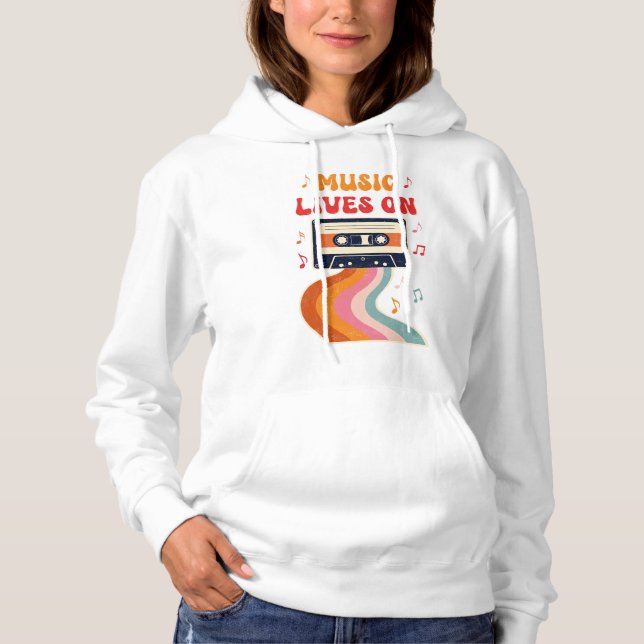 Camisa De Cinta Retro Cassette - La Música Vive En (Anverso)