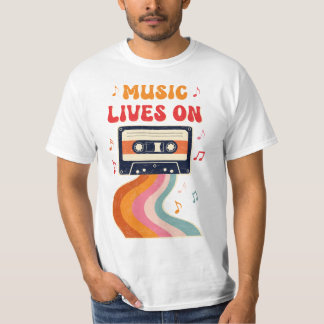 Camisa De Cinta Retro Cassette - La Música Vive En