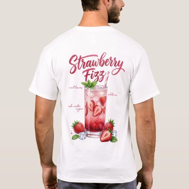 Camisa de Cocktail Strawberry Fizz | Bebida de Fre (Reverso)
