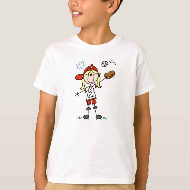 Camisa de cogida del jugador de béisbol del chica (Anverso)