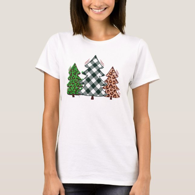 Camisa de Collage de árbol de Navidad festivo - Te (Anverso)