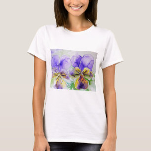 Camisa De Color De Agua Púrpura Viola Pansy
