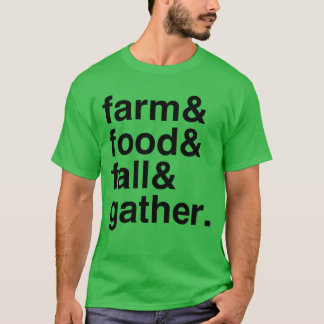 Camisa de comida fresca de granja y chico de reuni