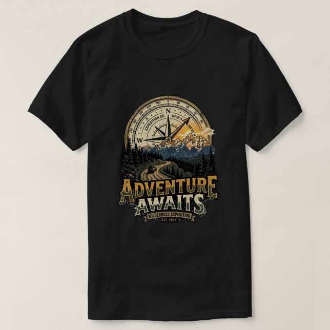 Camisa de Compás de Aventura de Camping al Aire Li (Diseño del anverso)