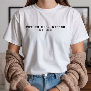 Camisa de compromiso con letra elegante personaliz
