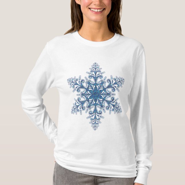 Camisa de copo de nieve azul (Anverso)