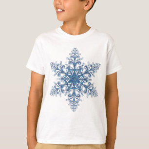 Camisa de copo de nieve azul
