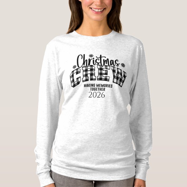 Camisa de cuadros de la tripulación de Navidad par (Anverso)
