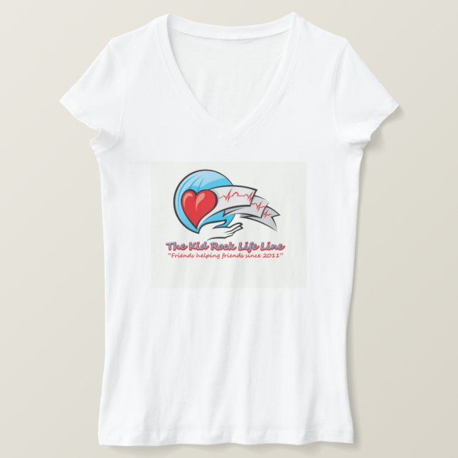 Camisa de cuello V de la línea de vida de rock inf (Anverso del diseño)