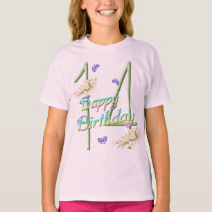 Camisa de cumpleaños 14 con arcos de lluvia y mari