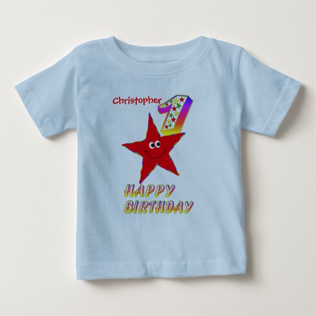 Camisa de cumpleaños 1 de Estrella Roja (Anverso)