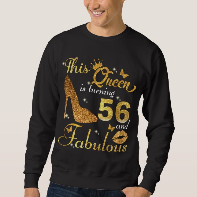 Camisa de Cumpleaños | 56 Y Fabuloso | Esta Reina  (Anverso)