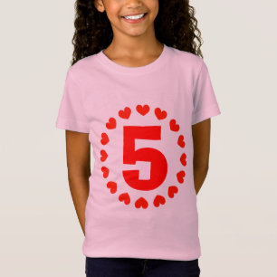 Camisa de cumpleaños 5 chicas   número cinco con c