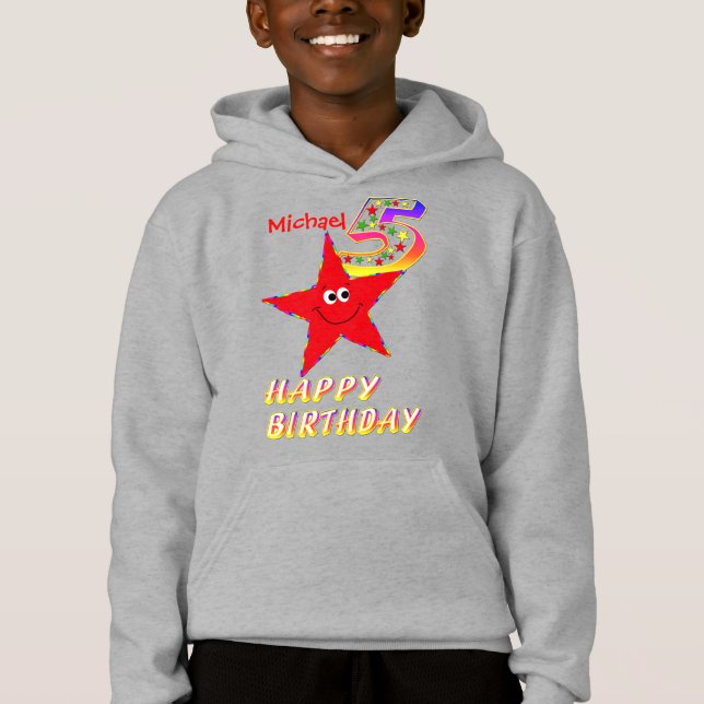 Camisa de cumpleaños 5 de Estrella Roja (Anverso)