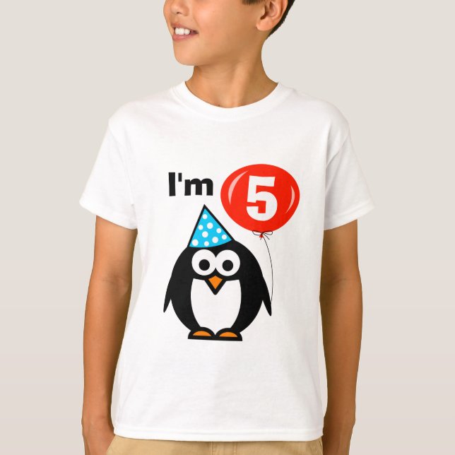 Camisa de cumpleaños 5 niños con personalizado de  (Anverso)