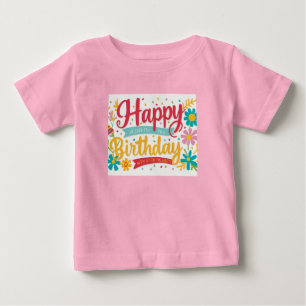 Camisa de cumpleaños colorida para los niños