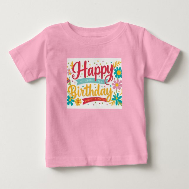 Camisa de cumpleaños colorida para los niños (Anverso)