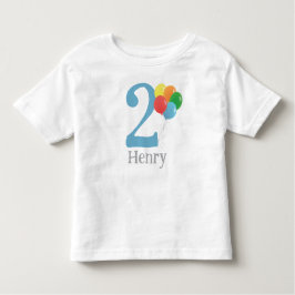 Camisa de cumpleaños con globo con edad para niños