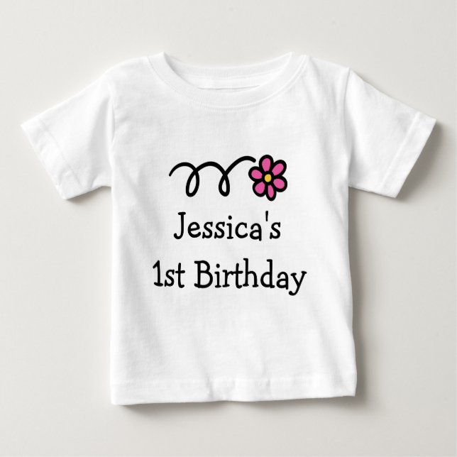 Camisa de cumpleaños de Babys | Nombre del chica p (Anverso)