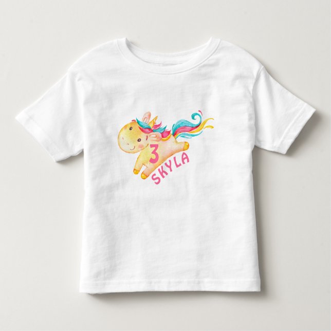 Camisa de cumpleaños de Rainbow Unicorn para Chica (Anverso)