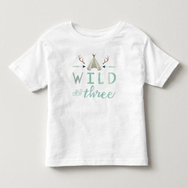 Camisa de cumpleaños de salvaje y tres niños triba (Anverso)