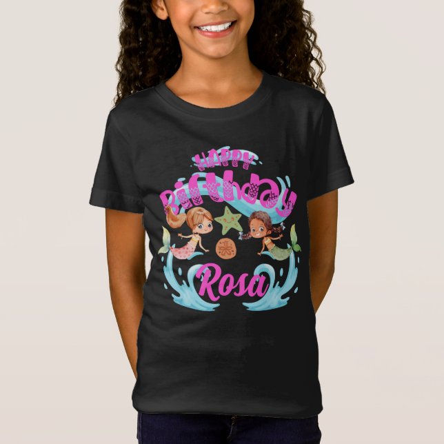 Camisa de cumpleaños de Sirena personalizada (Anverso)