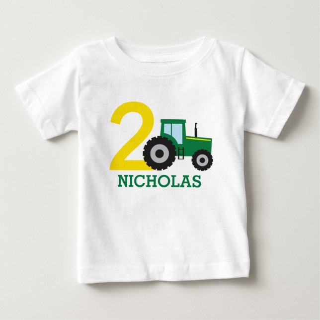 Camisa de cumpleaños de Tractor de granja personal (Anverso)