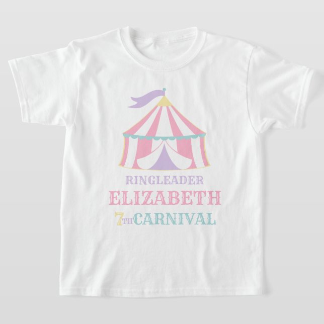 Camisa de cumpleaños del Carnaval Pastel Pink Tent (Distribución)
