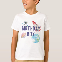 Camisa de cumpleaños en el espacio exterior