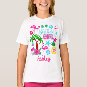 Camisa de cumpleaños Flamingo tropical