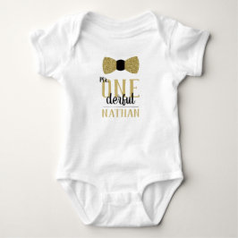 Camisa de cumpleaños Mr ONEderful en negro y dorad