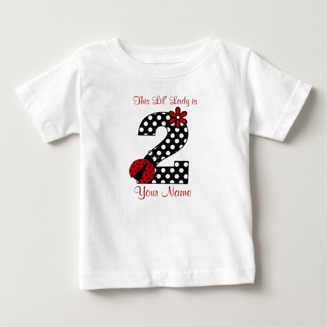 Camisa de cumpleaños número 2 de Ladybug (Anverso)