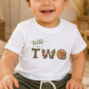 Camisa de cumpleaños número 2 Woodland Wild and Tw