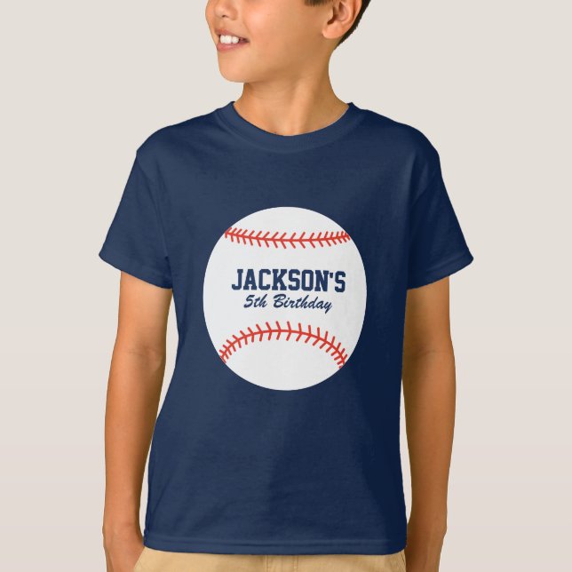 Camisa de cumpleaños personalizada de béisbol (Anverso)
