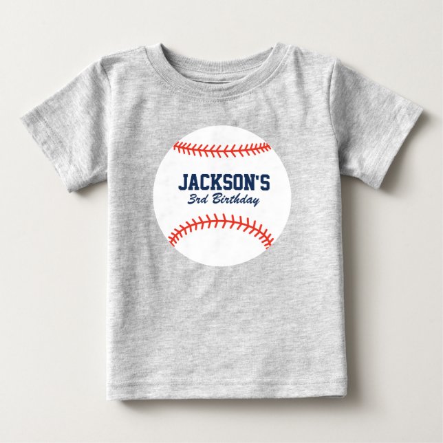 Camisa de cumpleaños personalizada de béisbol (Anverso)