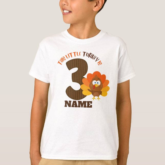 camisa de cumpleaños TERCERA, pavo pequeño (Anverso)