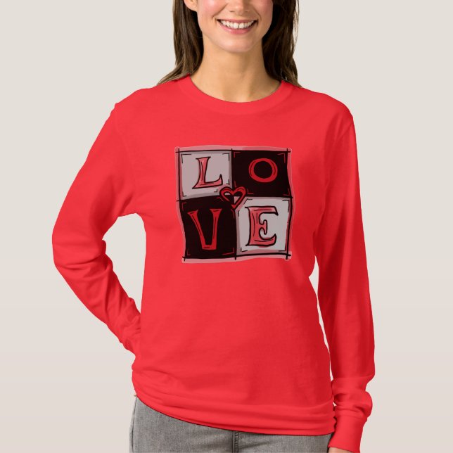 Camisa de damas cuadradas de amor (Anverso)