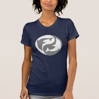 Camisa de delfines yang gris y blanco