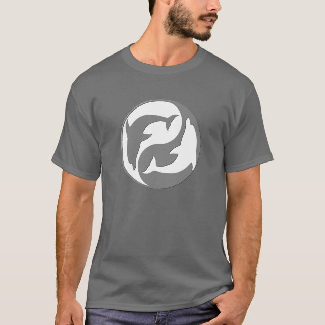 Camisa de delfines yang gris y blanco (Anverso)