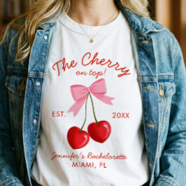Camisa de Despedida de Soltera Rosa Roja Cereza En