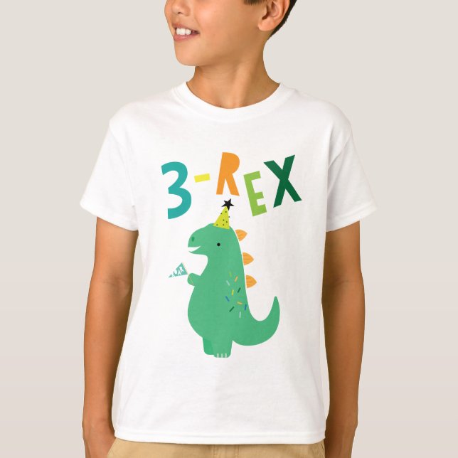 Camisa de dinosaurio de 3 Rex (Anverso)