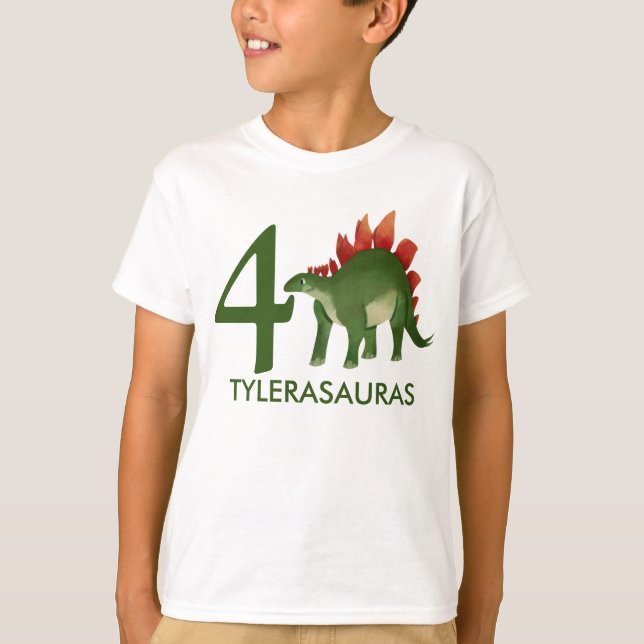 Camisa de dinosaurio personalizada de cumpleaños,  (Anverso)