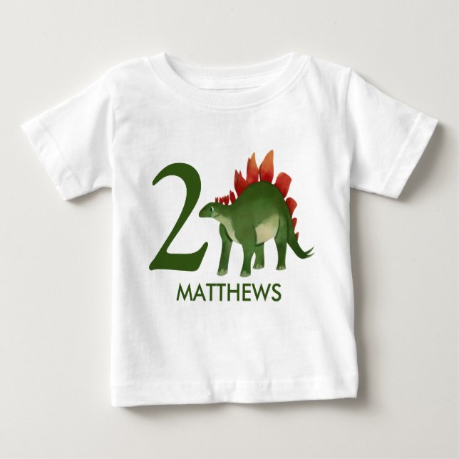 Camisa de dinosaurio personalizada de cumpleaños,  (Anverso)