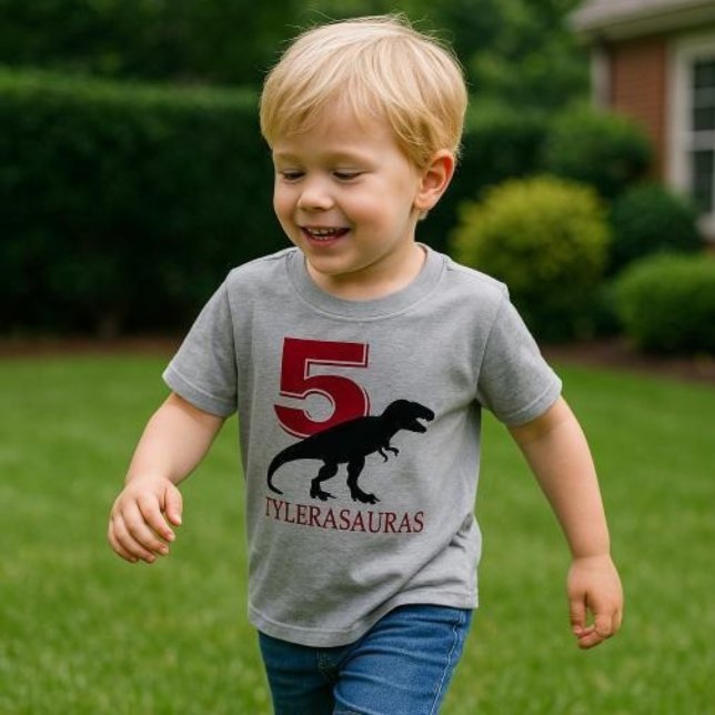 Camisa de dinosaurio personalizada de cumpleaños,  (Subido por el creador)