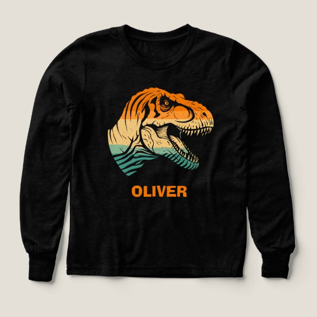 Camisa de dinosaurio retro T-rex (Diseño frontal)