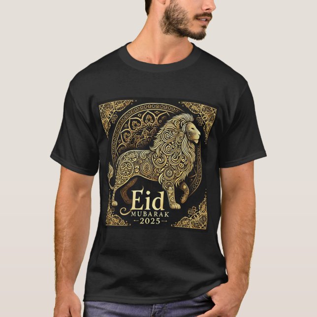 Camisa de diseño de león Majestic Eid Mubarak 2025 (Anverso)