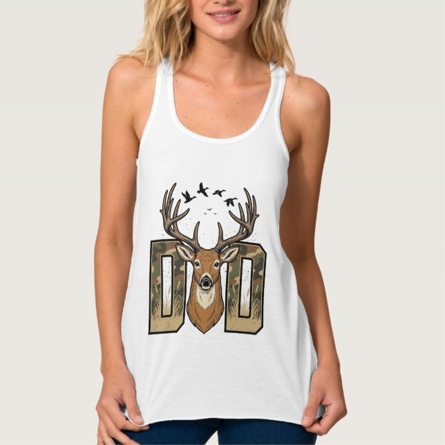 Camisa de diseño vectorial de caza de ciervos Camo (Anverso)