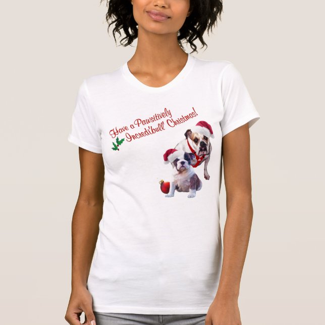 Camisa de dormir del navidad del bulldog (Anverso)